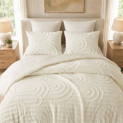 Jacquard Sherpa Arch-Patterned Plush Comforter Set