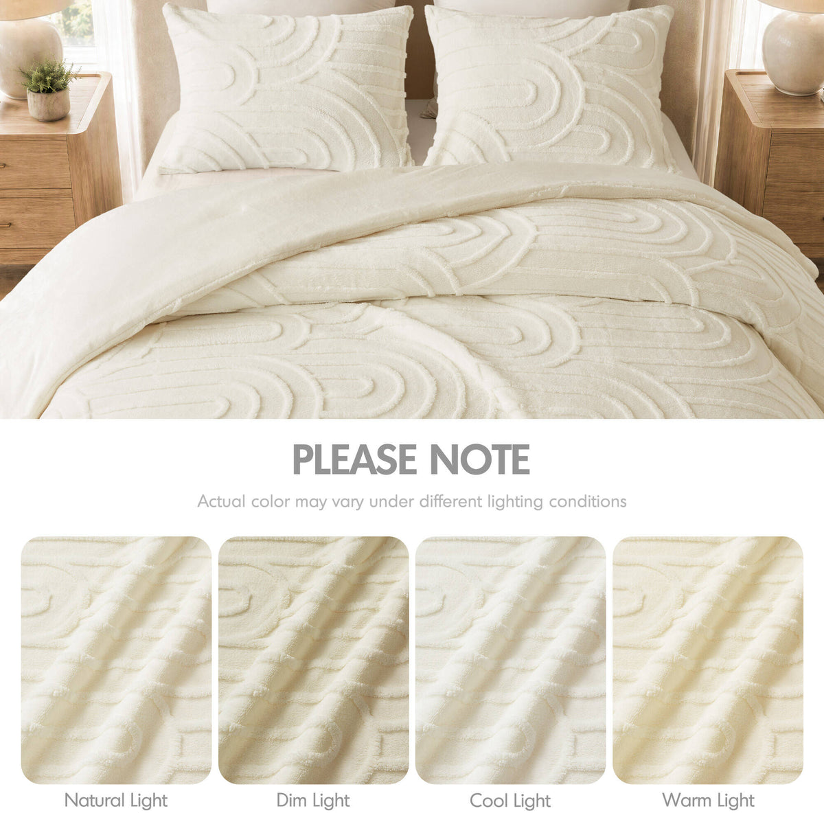 Jacquard Sherpa Arch-Patterned Plush Comforter Set