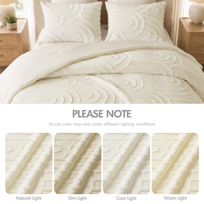 Jacquard Sherpa Arch-Patterned Plush Comforter Set