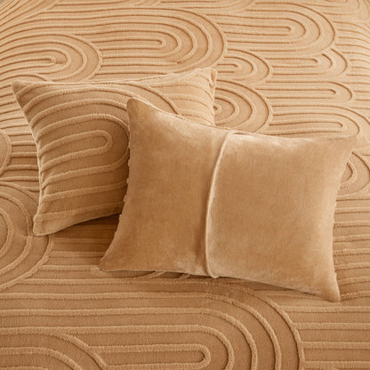 Jacquard Sherpa Arch-Patterned Plush Comforter Set