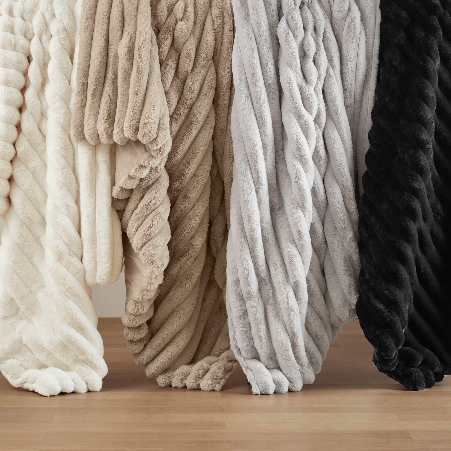 Jasmine Ultrasoft Faux Fur Ribbed Comforter Set