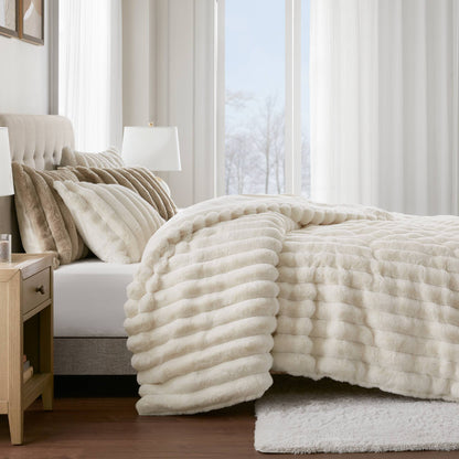 Jasmine Ultrasoft Faux Fur Ribbed Comforter Set