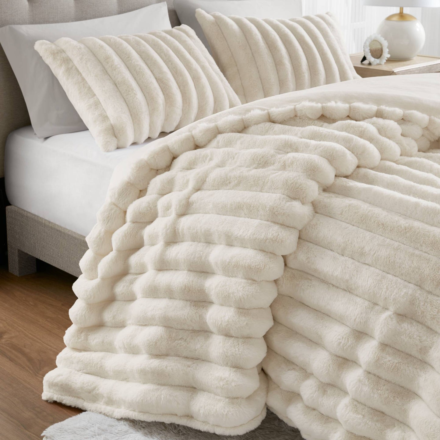 Jasmine Ultrasoft Faux Fur Ribbed Comforter Set