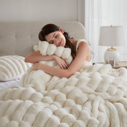 Jasmine Ultrasoft Faux Fur Ribbed Comforter Set