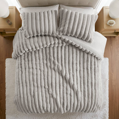 Jasmine Ultrasoft Faux Fur Ribbed Comforter Set