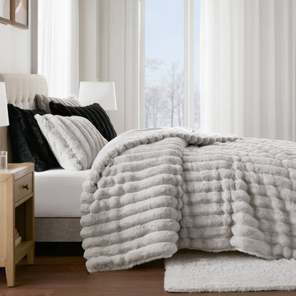 Jasmine Ultrasoft Faux Fur Ribbed Comforter Set