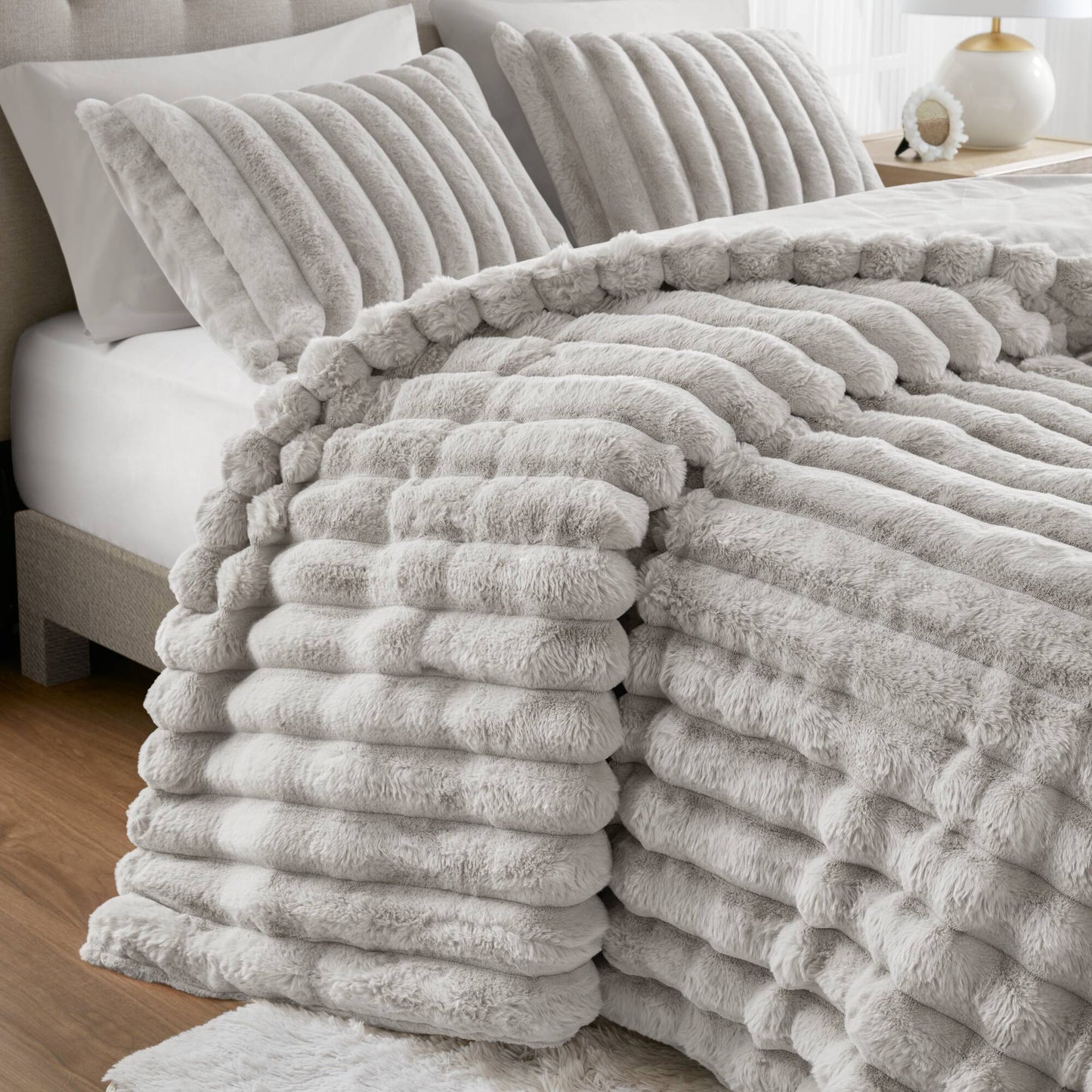 Jasmine Ultrasoft Faux Fur Ribbed Comforter Set