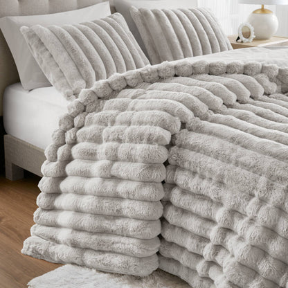 Jasmine Ultrasoft Faux Fur Ribbed Comforter Set