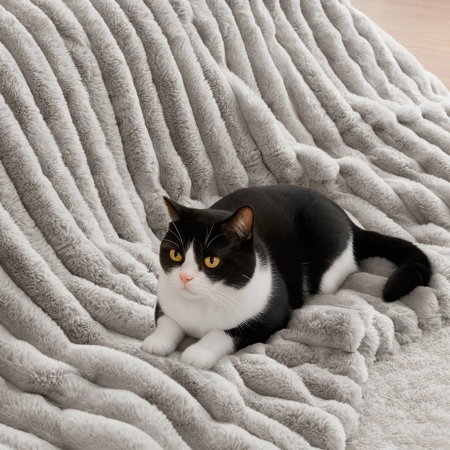 Jasmine Ultrasoft Faux Fur Ribbed Comforter Set