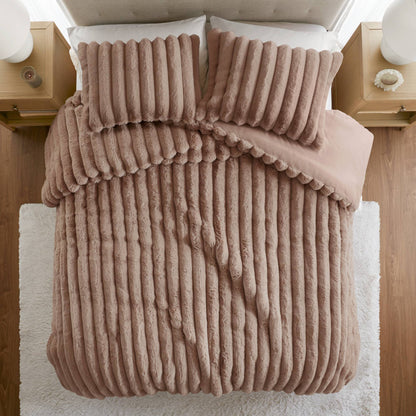Jasmine Ultrasoft Faux Fur Ribbed Comforter Set