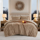 Jasmine Ultrasoft Faux Fur Ribbed Comforter Set