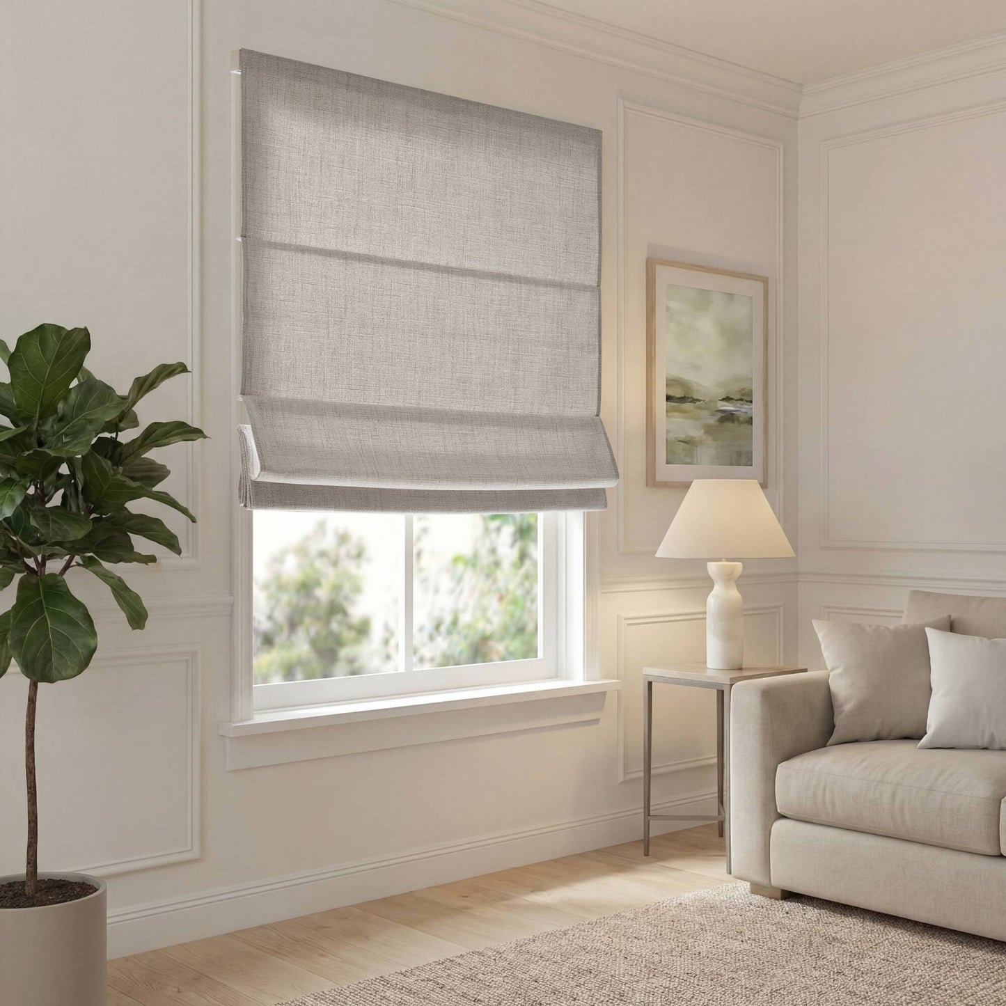 Mira Room Darkening Cordless Roman Shade