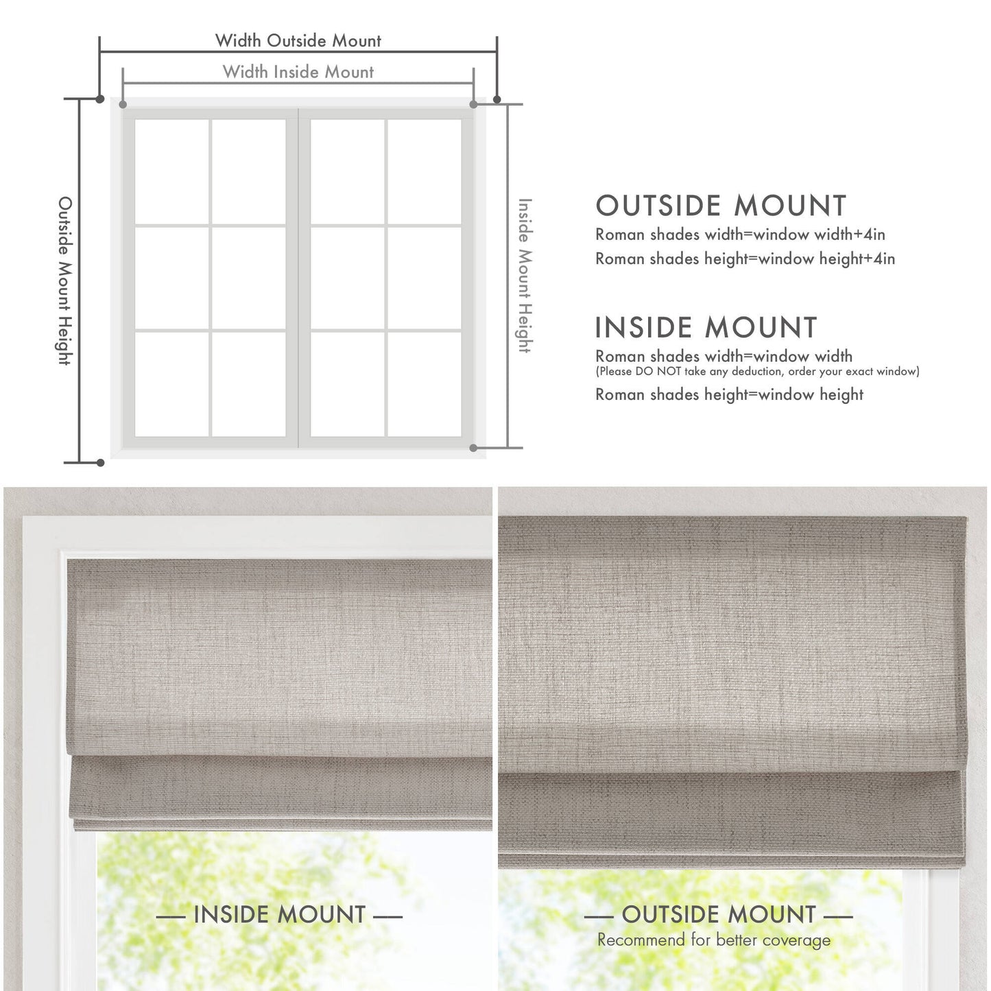 Mira Room Darkening Cordless Roman Shade