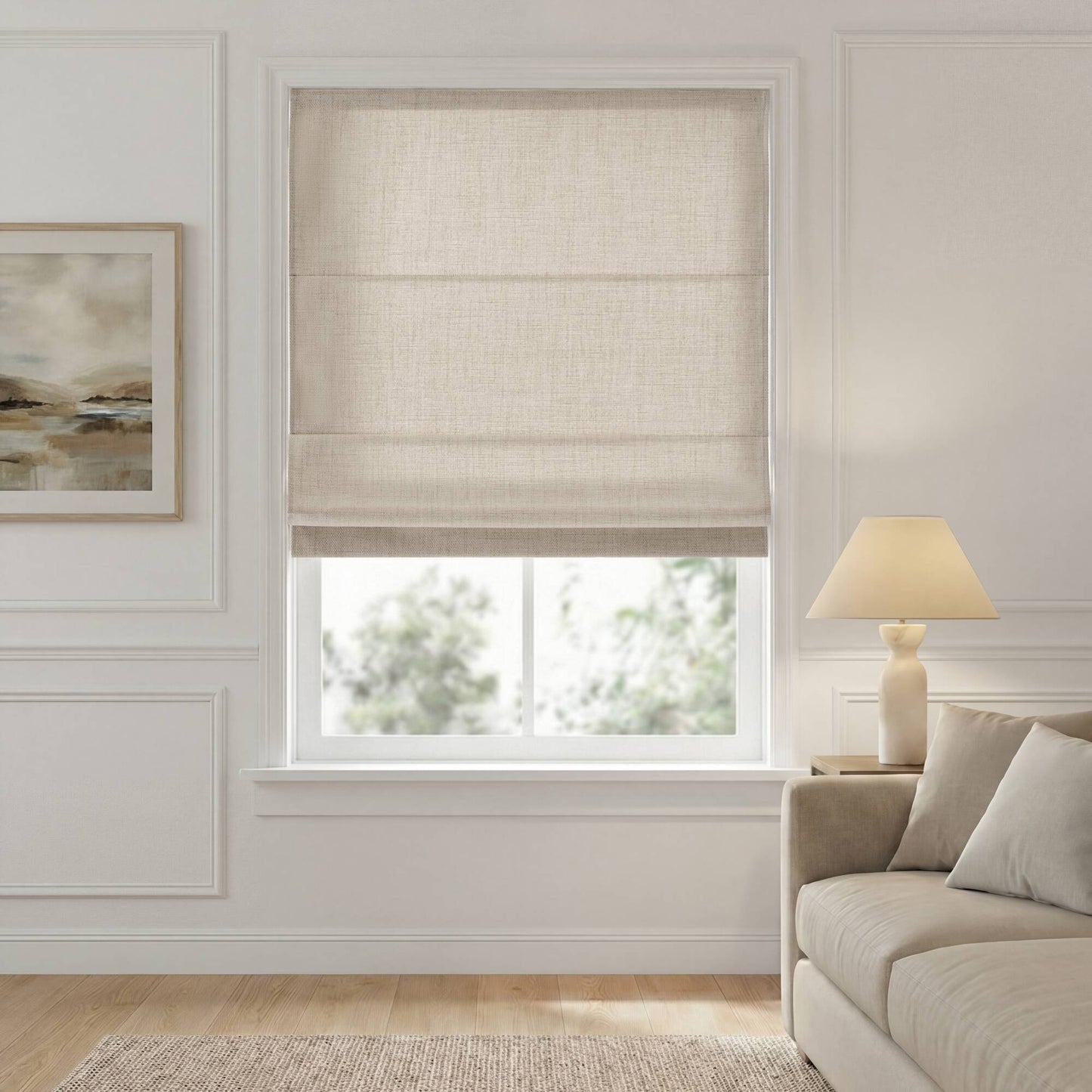 Mira Room Darkening Cordless Roman Shade