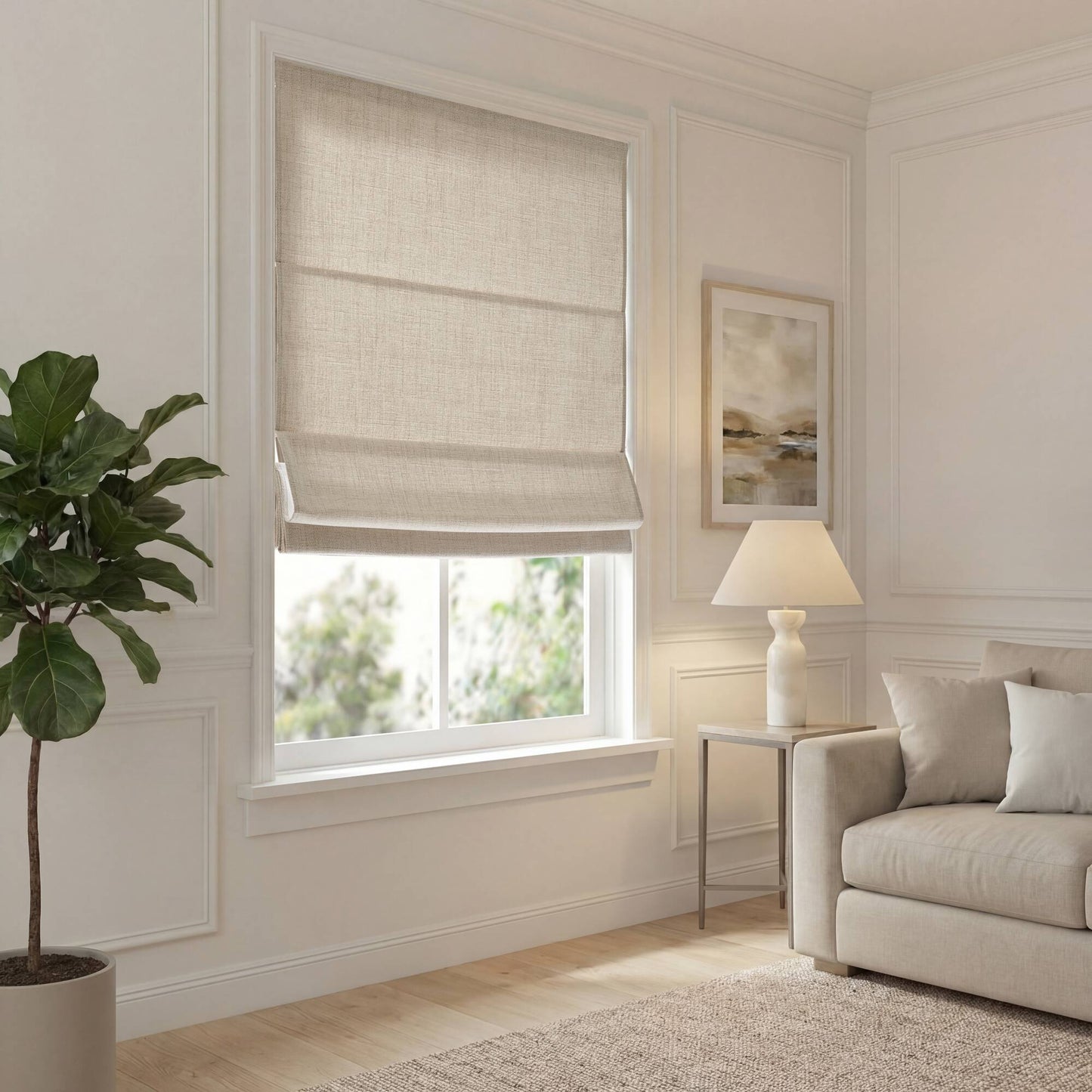 Mira Room Darkening Cordless Roman Shade