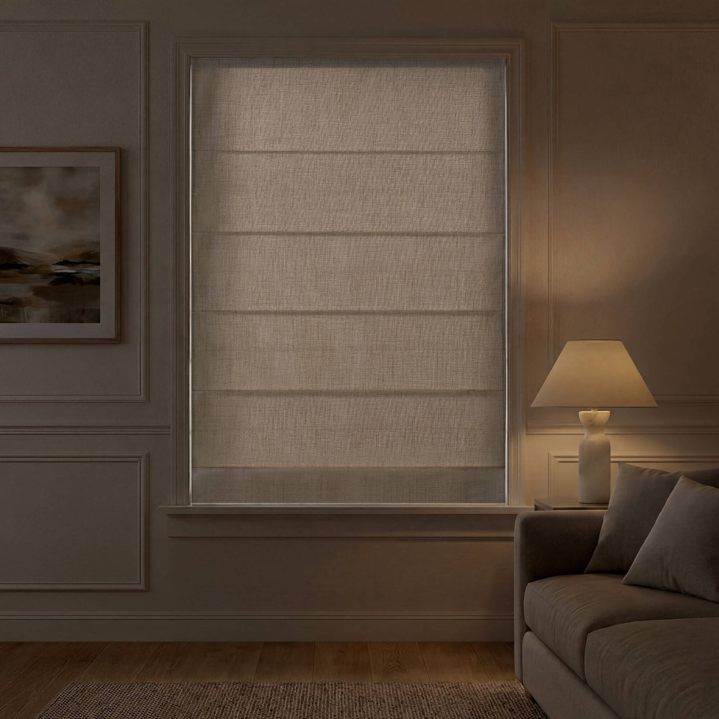 Mira Room Darkening Cordless Roman Shade