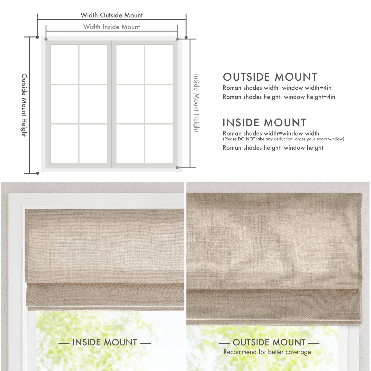 Mira Room Darkening Cordless Roman Shade