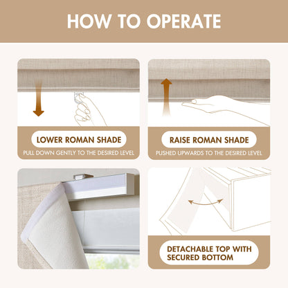 Mira Room Darkening Cordless Roman Shade