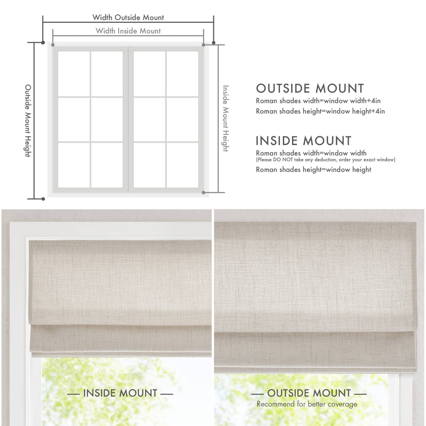 Mira Room Darkening Cordless Roman Shade