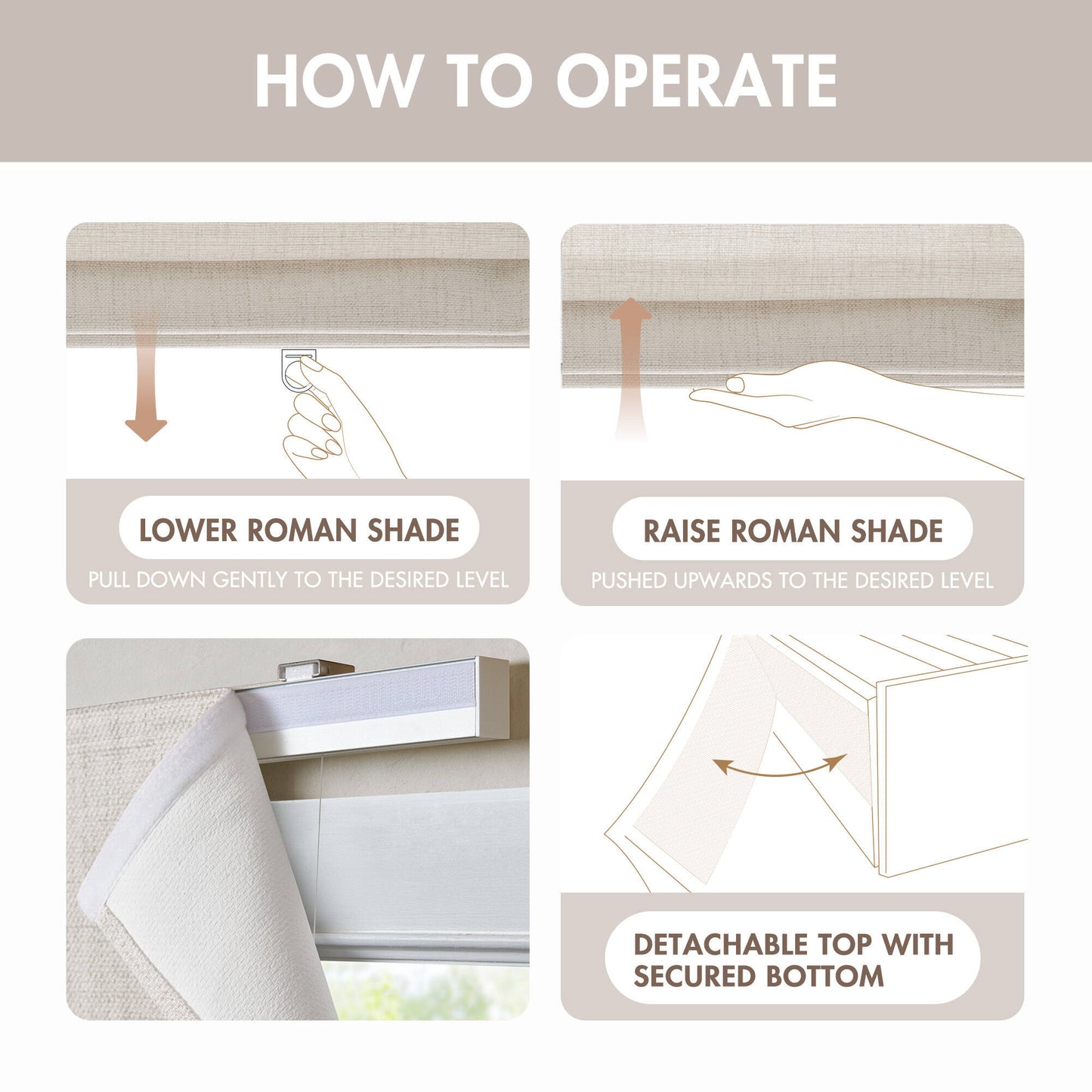 Mira Room Darkening Cordless Roman Shade