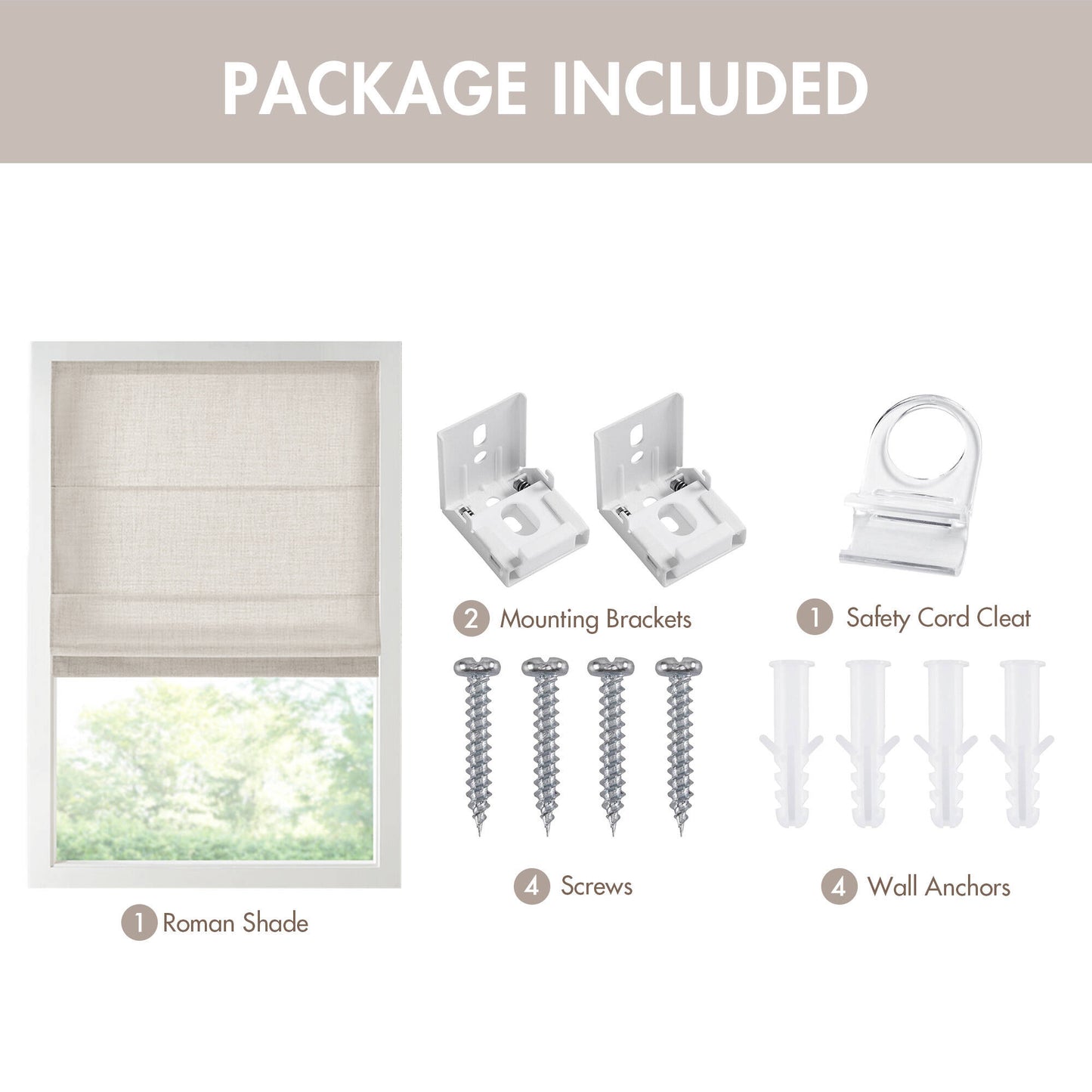 Mira Room Darkening Cordless Roman Shade