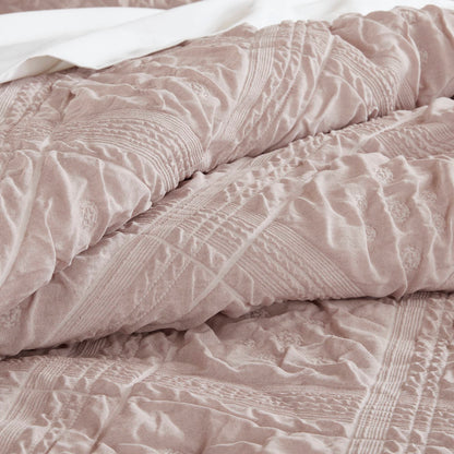 Mona 5 Piece Sculpted jacquard comforter set