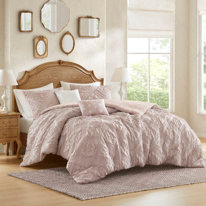 Mona 5 Piece Sculpted jacquard comforter set
