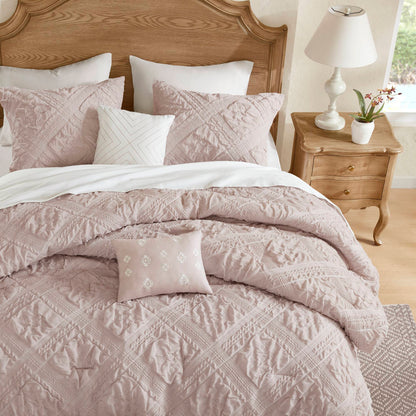 Mona 5 Piece Sculpted jacquard comforter set