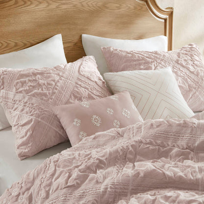Mona 5 Piece Sculpted jacquard comforter set