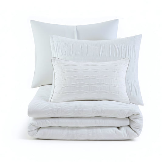 Nicolette 4 Piece Cotton Seersucker Duvet Cover Set