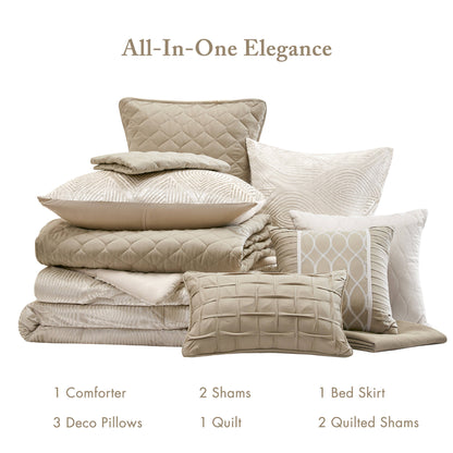 Nocturne 10-Piece Jacquard Comforter Set