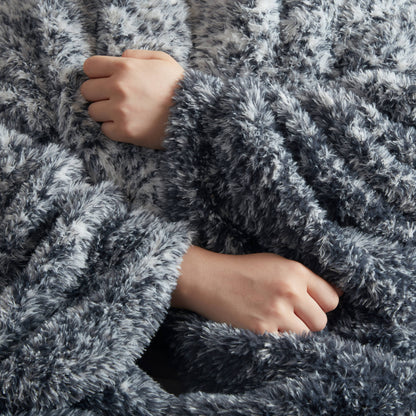 Ombre Knit Faux Fur Gradient Throw