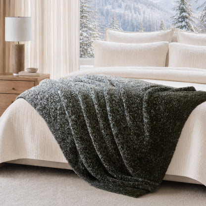Ombre Knit Faux Fur Gradient Throw