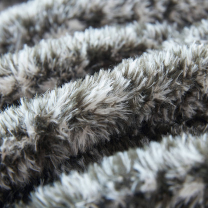 Ombre Knit Faux Fur Gradient Throw