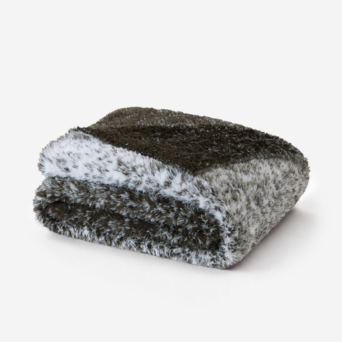 Ombre Knit Faux Fur Gradient Throw