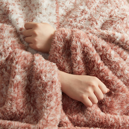 Ombre Knit Faux Fur Gradient Throw