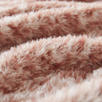 Ombre Knit Faux Fur Gradient Throw