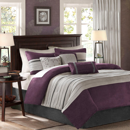 Palmer 7 Piece Faux Suede Comforter Set