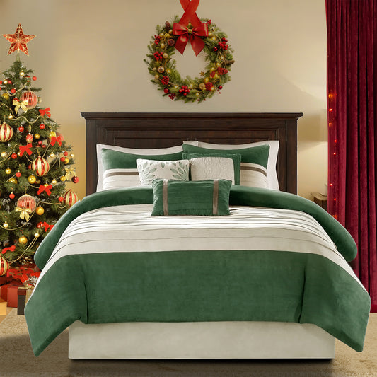 Palmer 7 Piece Faux Suede Comforter Set