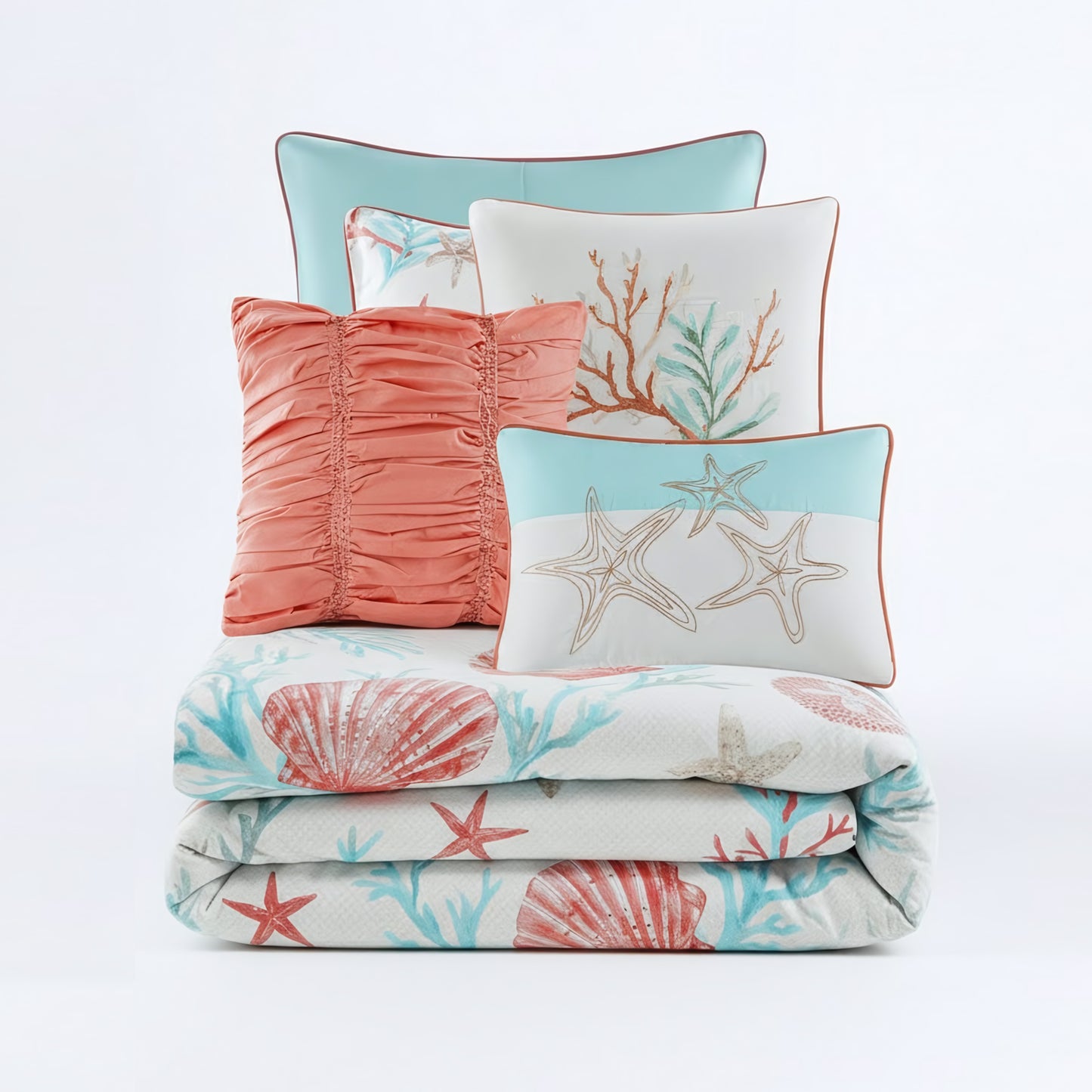 Pebble Beach 6 Piece Cotton Sateen Duvet Cover Set