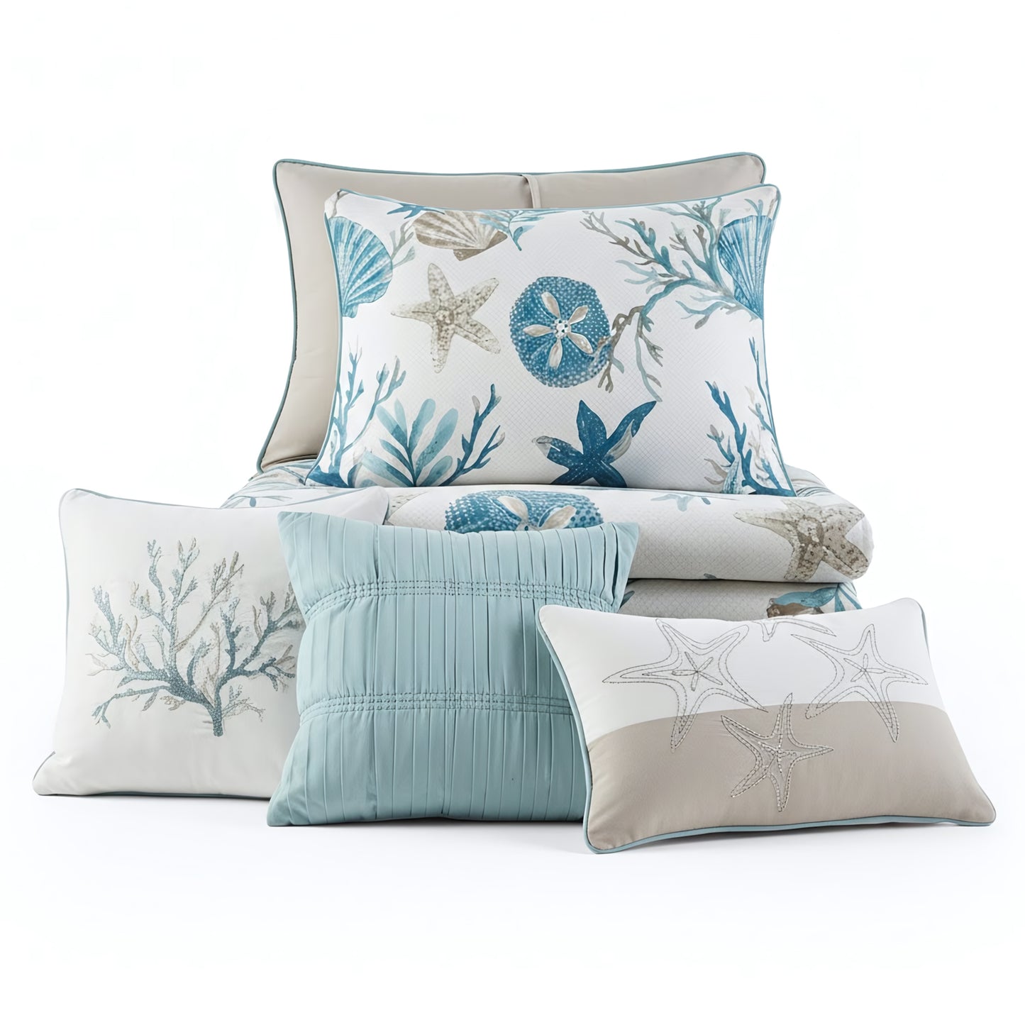 Pebble Beach 6 Piece Cotton Sateen Duvet Cover Set