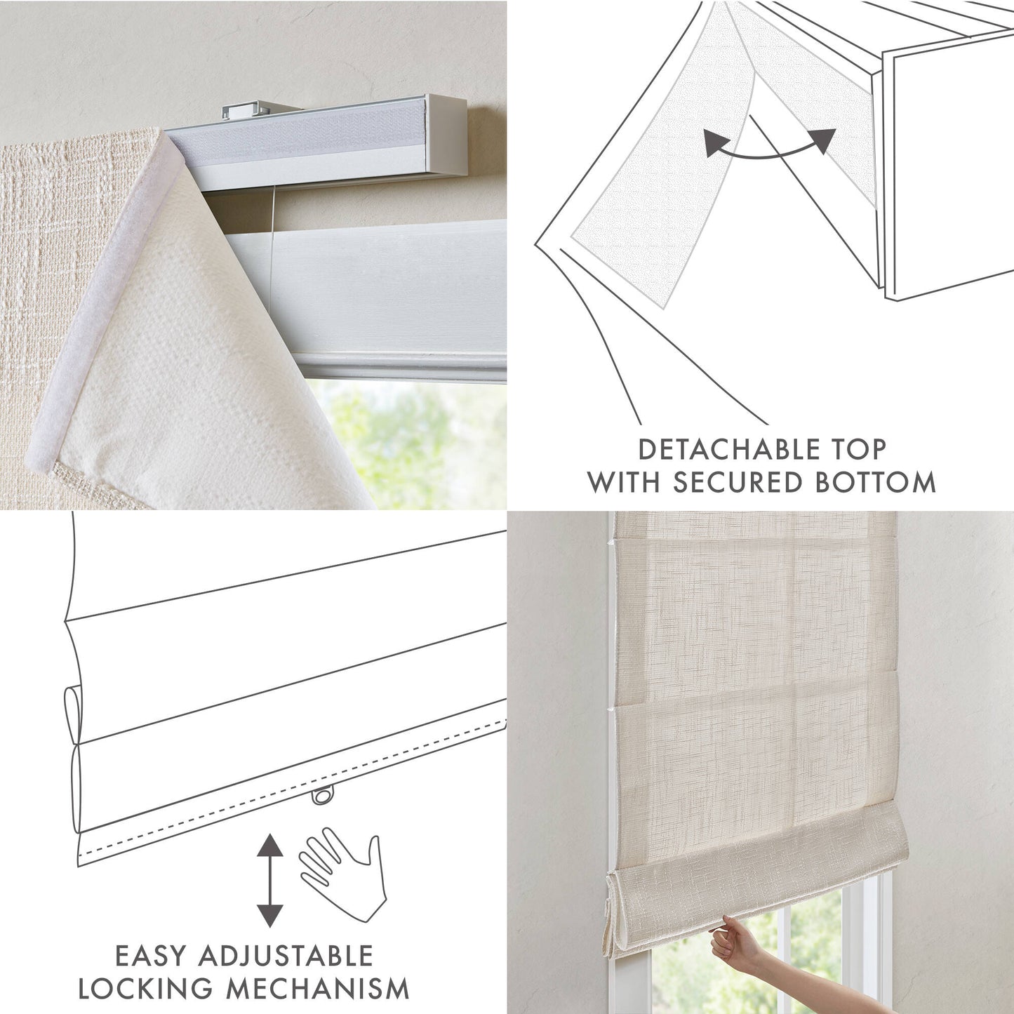 Quincy Total Blackout Cordless Roman Shade