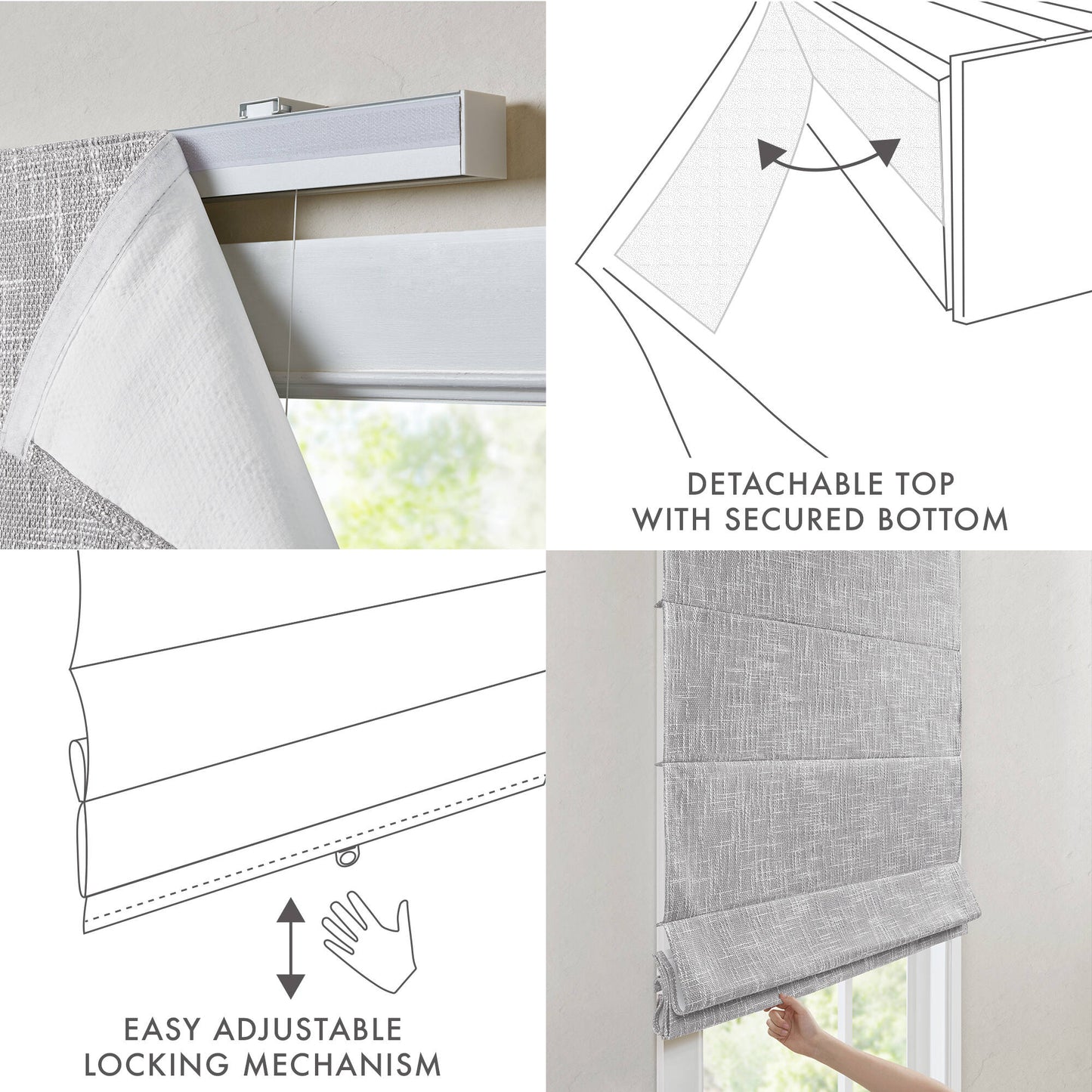 Quincy Total Blackout Cordless Roman Shade