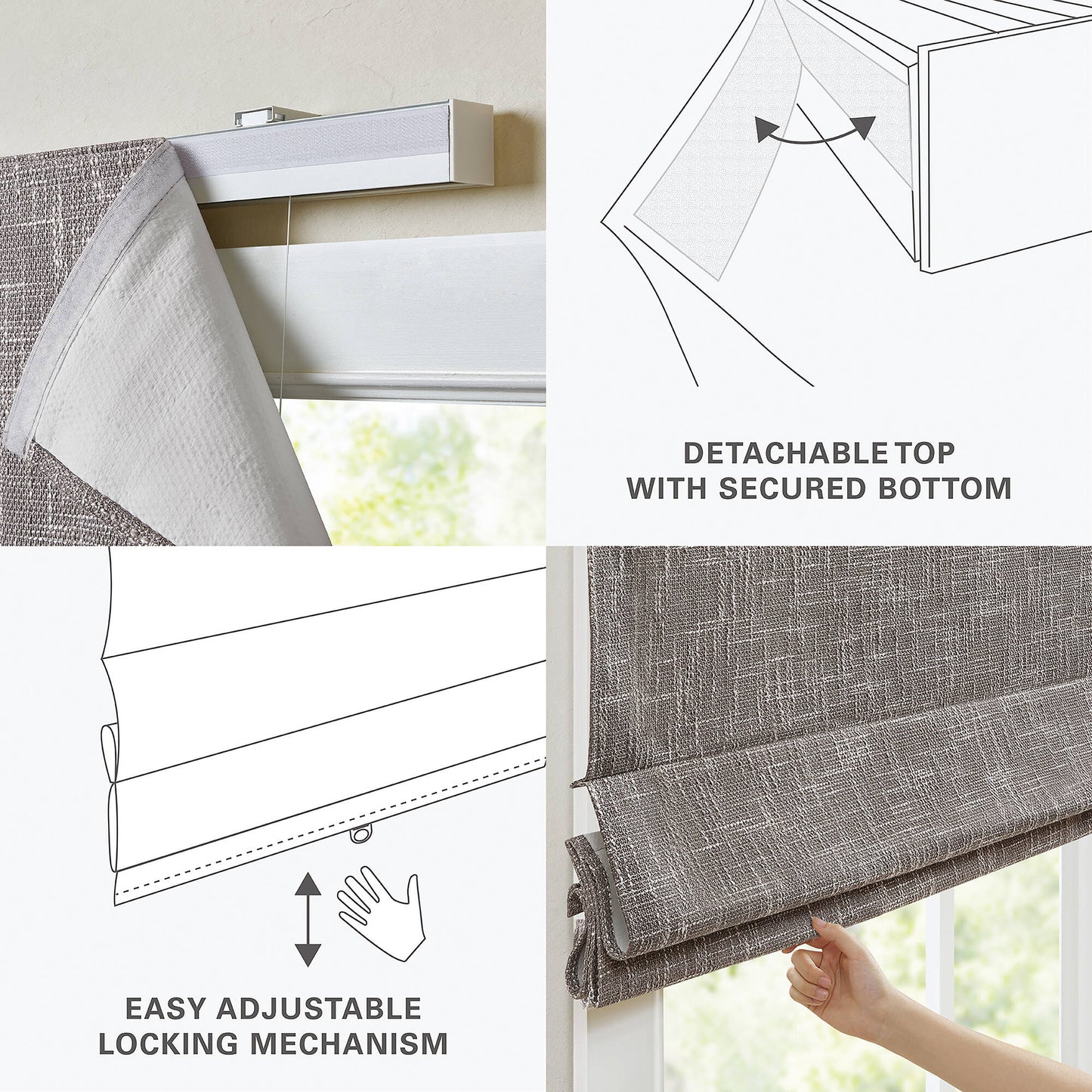 Quincy Total Blackout Cordless Roman Shade