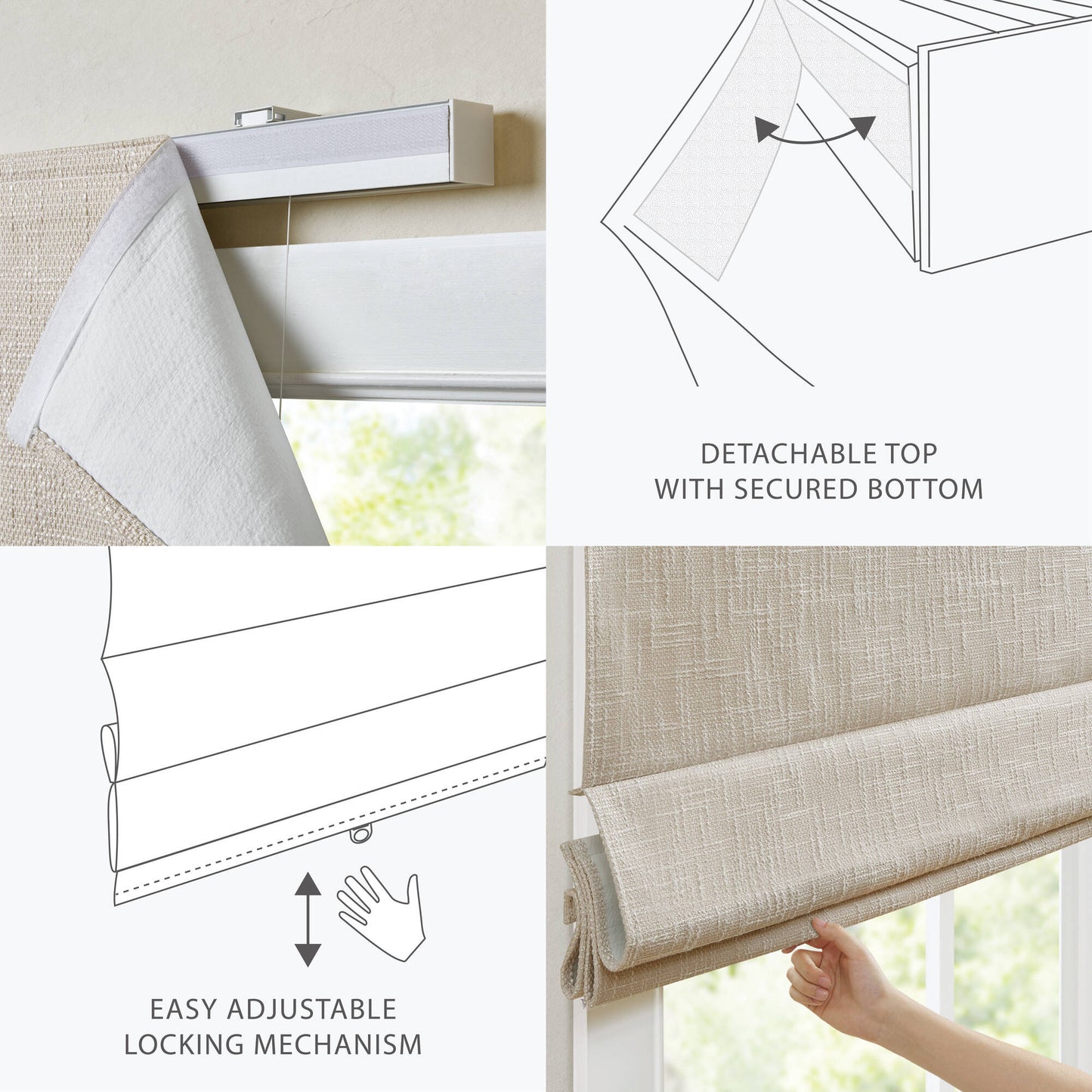 Quincy Total Blackout Cordless Roman Shade