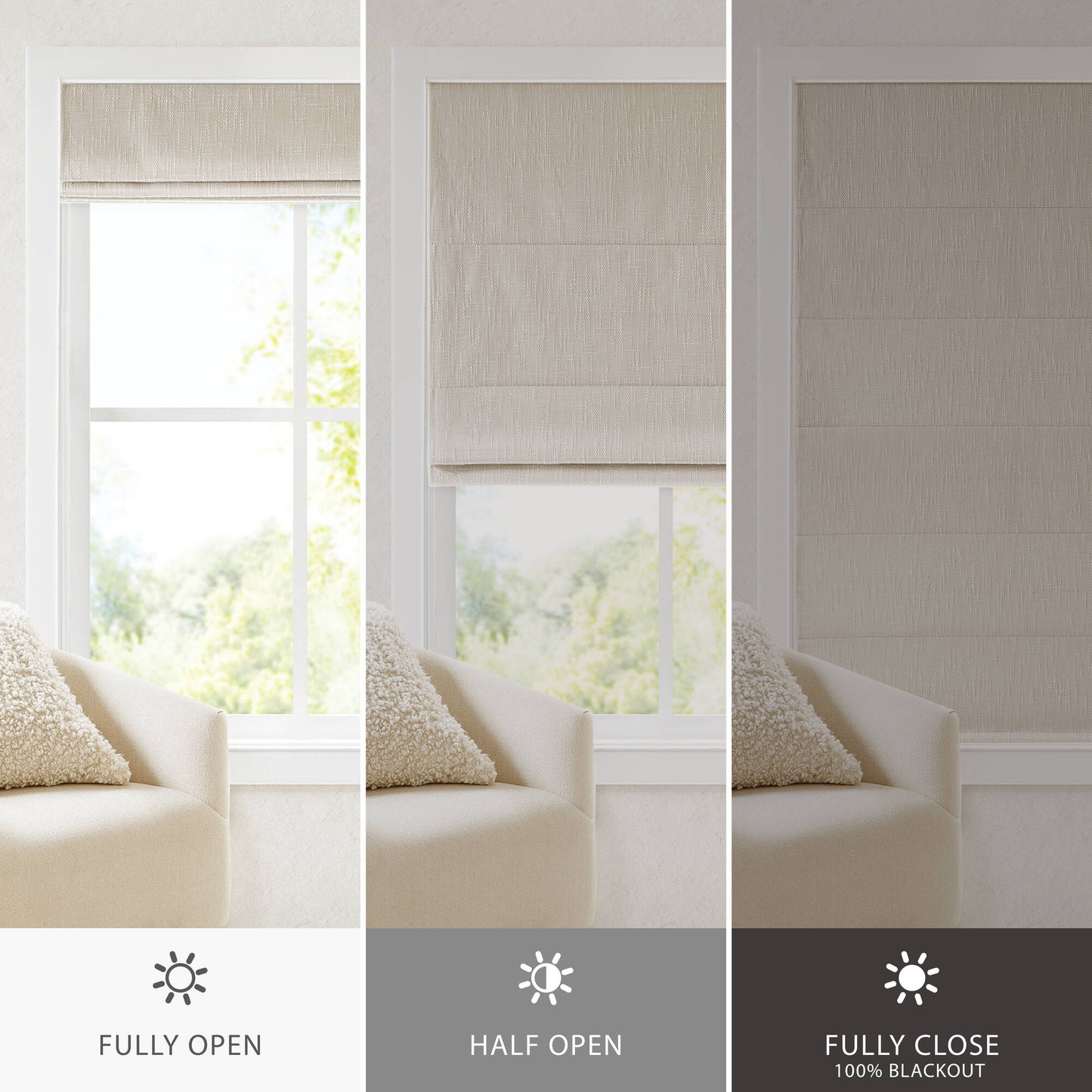 Quincy Total Blackout Cordless Roman Shade