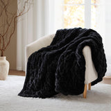 Ruched Fur Throw