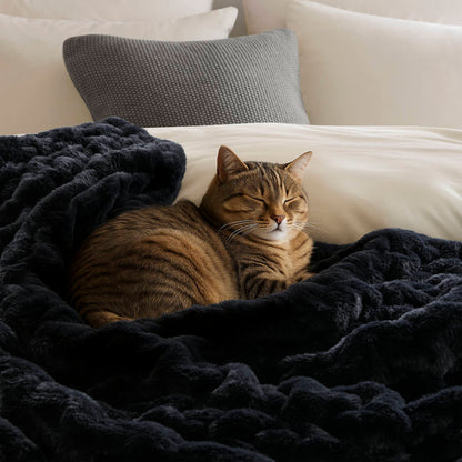 Ruched Fur Throw
