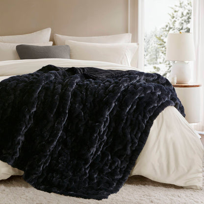 Ruched Fur Throw