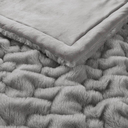 Ruched Fur Throw